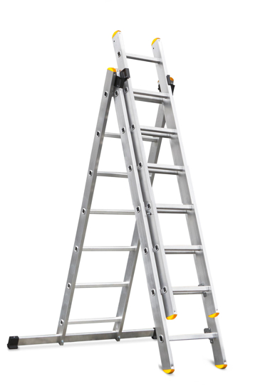 Picture of Aldotrade aluminum ladder 3x7 partition Profi three -piece