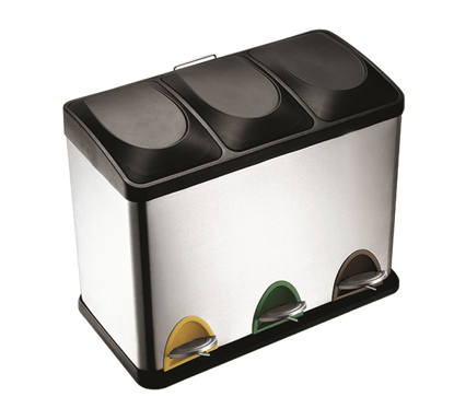 Obrázek ALDOTRADE Koš na tříděný odpad 3x15l nerez