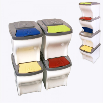 Obrázek ALDOTRADE Koš na tříděný odpad Poker Set 4x20l