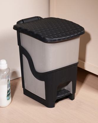 Obrázek ALDOTRADE Odpadkový koš ratan antracit