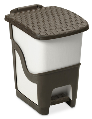 Obrázek ALDOTRADE Odpadkový koš ratan 18l - bílo-hnědý