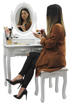 Obrázek z ALDOTRADE Toaletní kosmetický stolek Emilie 143x70x40cm s tab. 