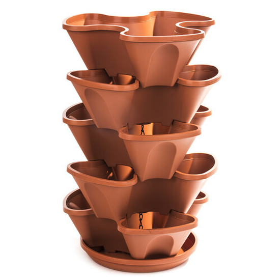 Picture of Floral cascade 5 part. terracotta