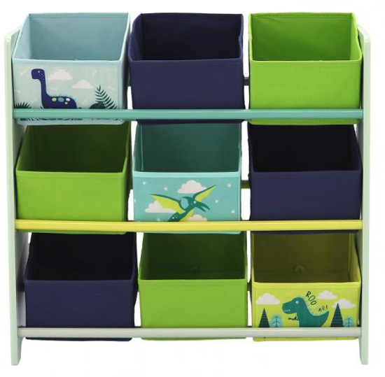 Picture of Regál na hračky DINO zeleno/modrý 65x30x60cm