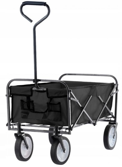 Obrázek z Skládací zahradní přepravní vozík černý 