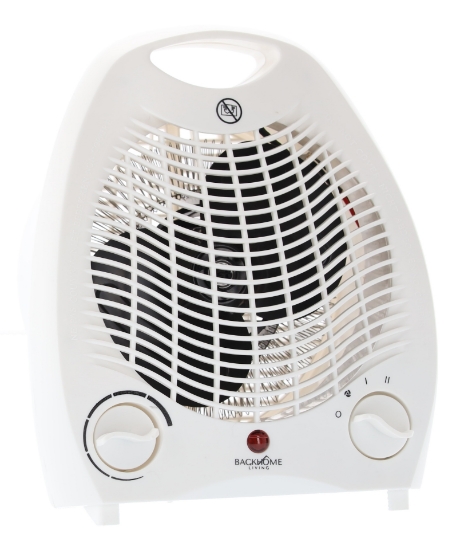 Obrázek z Elektrické topení s ventilátorem a bezpečnostním spínačem, bílé, 2000 W 