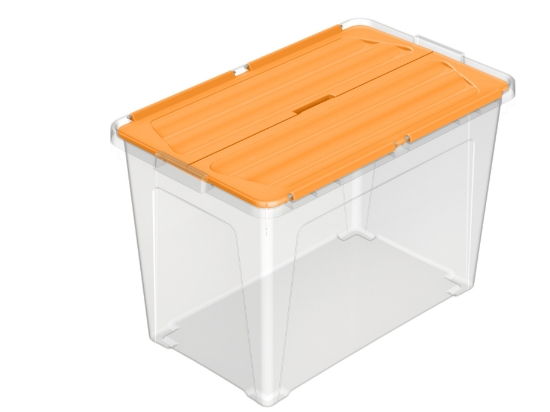 Obrázek z Multibox ECO s připevněným víkem 60l, víko oranžové 