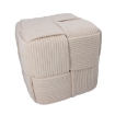 Obrázek z Pletená pufa kostka 40x40x40 cm, krémová 