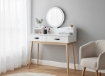 Obrázek z Bílý skandinávský toaletní stolek se zrcadlem 