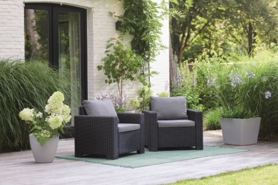 Obrázek z zahradní křeslo California (2x) grafit 